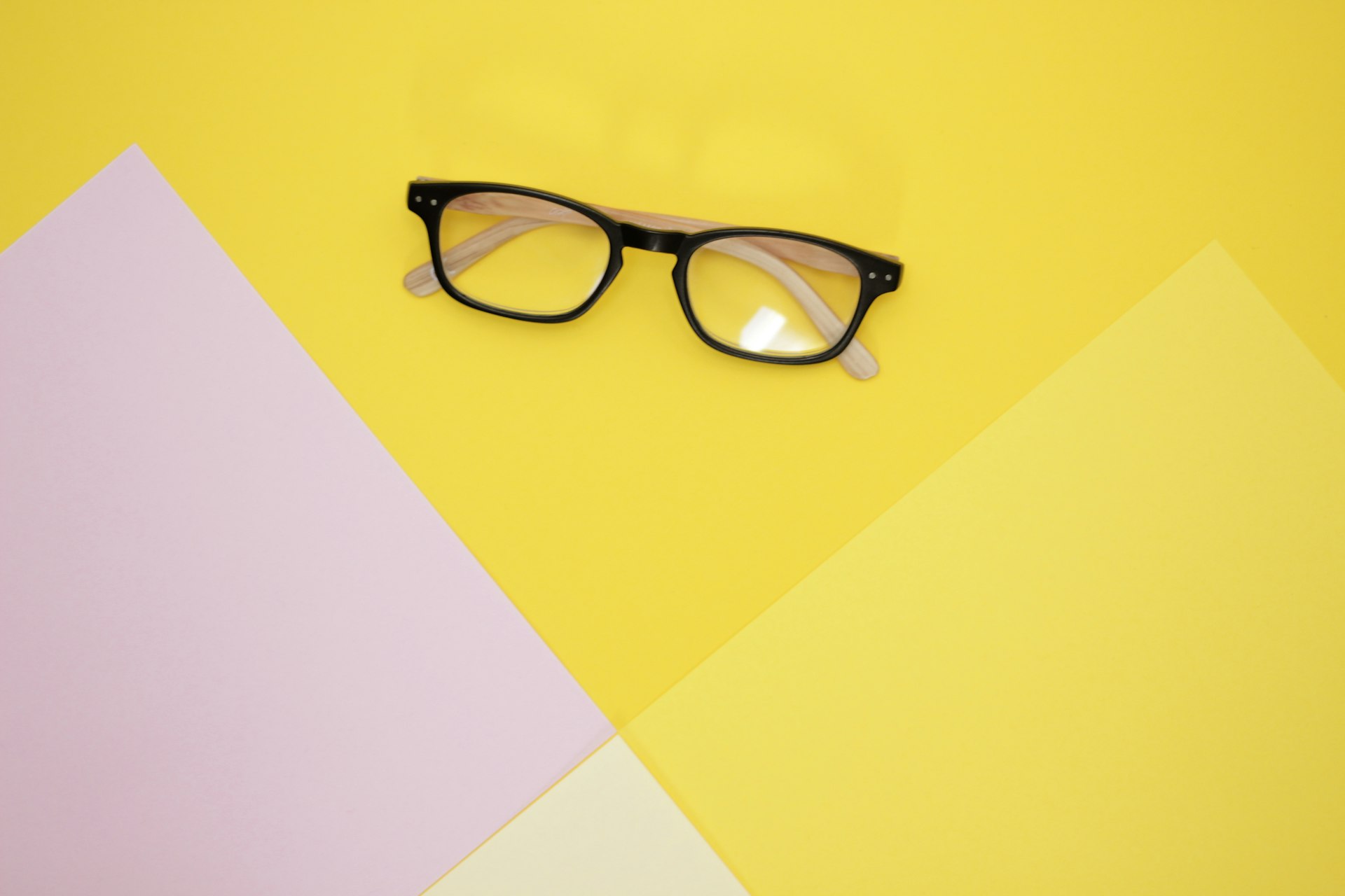 black framed eyeglasses